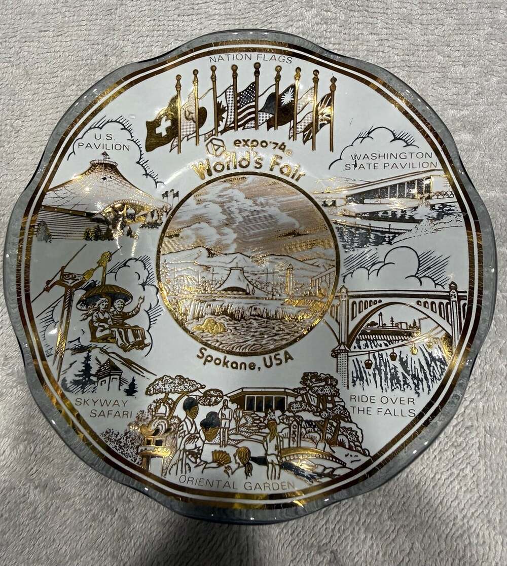 Expo '74 World's Fair Spokane Souvenir Glass Dish